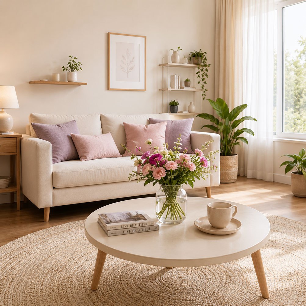Freshly cleaned living room